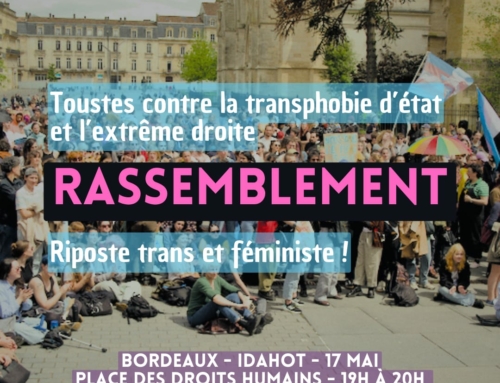 17 mai à 19h, Mobilisation contre la transphobie, place des droits « humains »