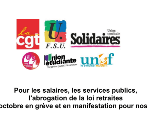 Le 1er octobre EN GRÈVE et en manifestation pour nos droits, pour les salaires et les services publics !