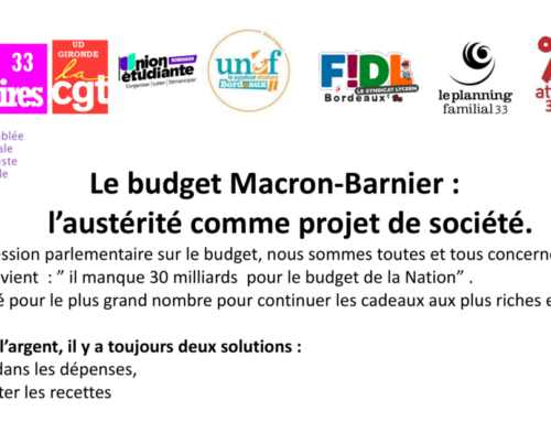 En grève et en manif Mardi 1er octobre | « Le budget Macron-Barnier :  l’austérité comme projet de société. »