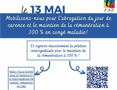 Le 13 mai, mobilisons-nous pour notre rémunération, nos conditions de travail et le financement des services publics !