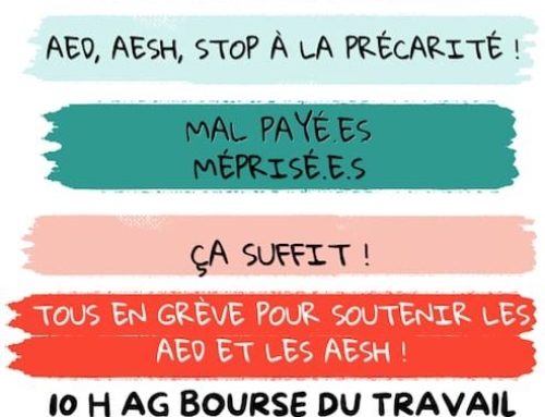 Mardi 16 décembre, mobilis.es pour les droits des AESH et des AED !