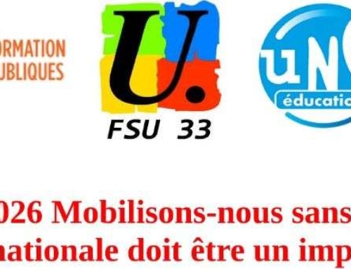 Rentrée 2026 dans l&rsquo;éducation : Toutes et tous en grève le mardi 10 mars en Gironde !