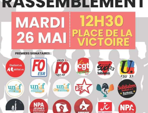 Contre la hausse des frais d&rsquo;inscriptions : Rassemblement Mardi 26 mai 12h30 Pl. Victoire