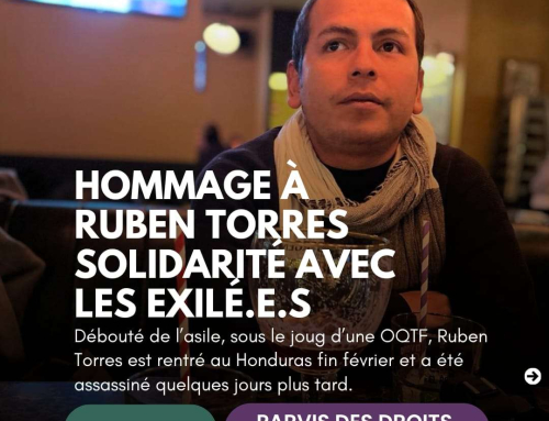 20 mai hommage à Ruben TORRES, Solidarité avec les exilé.es